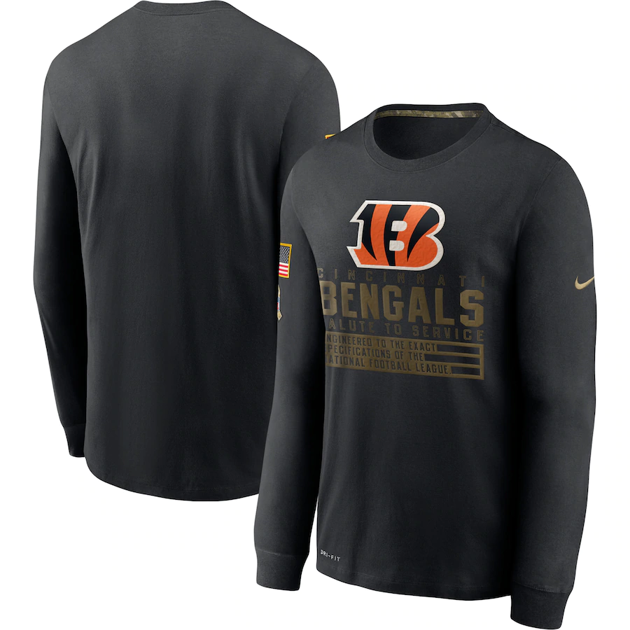 Men NFL Cincinnati Bengals T Shirt Nike Olive Salute To Service Green